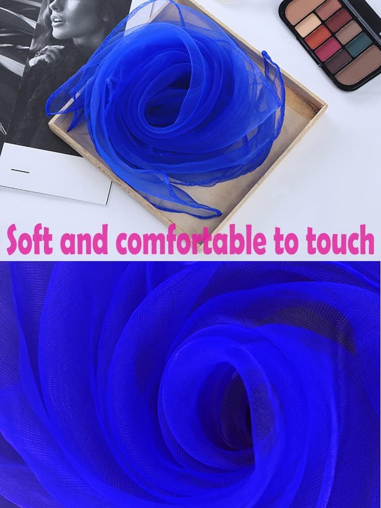 Lolakee Dance Scarves 12 Pcs Juggling Scarves for Kids Play Silk Scarve for Babies Toddlers Children Movement Learning Education Musical Accessories Colorful Scarfs Magic Tricks Performance (Blue) - Image 2